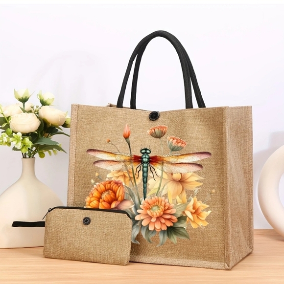PONCRAFTS Handbags - Print Tote Bag Beach Bag 2 Pc